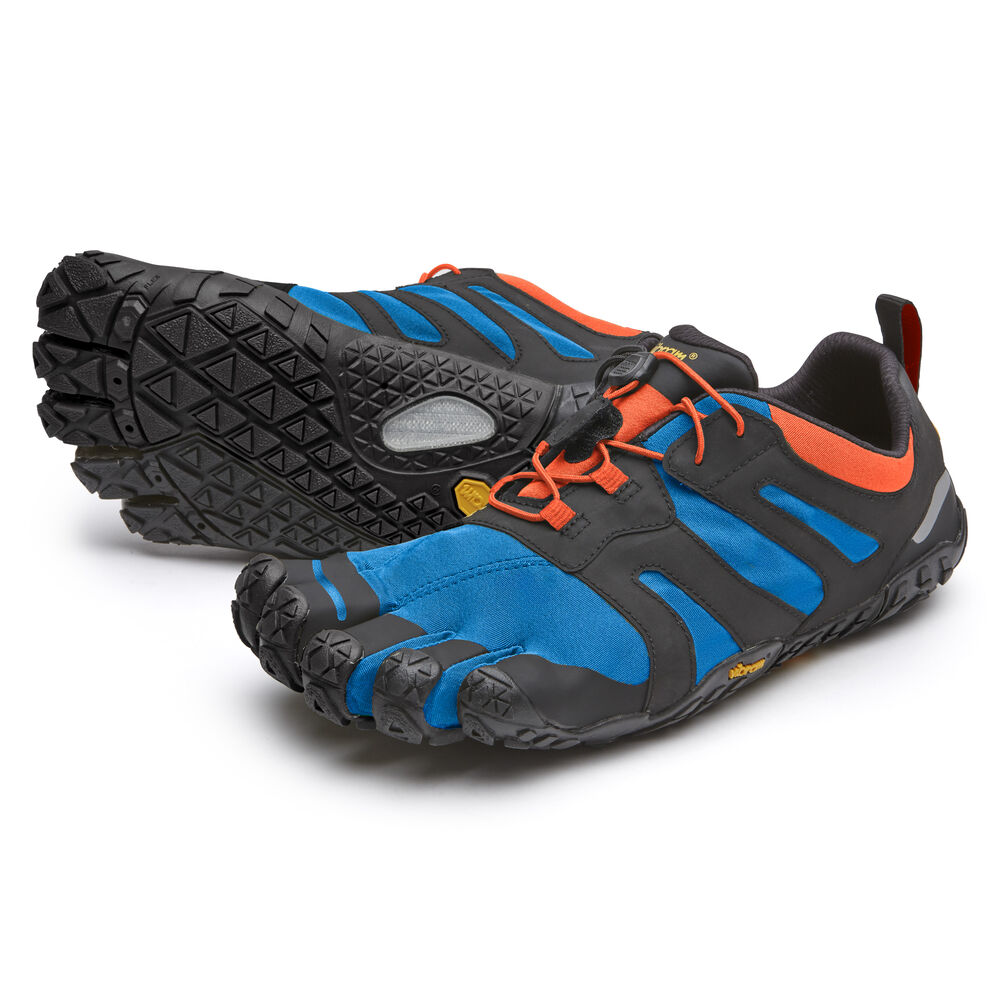 Vibram Fivefingers V-Trail 2.0 Herren Trailrunning Schuhe Blau/Orange Schweiz GWI-467029
